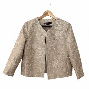 Lafayette 148 Jacket Blazer Silk Cream. Size 8